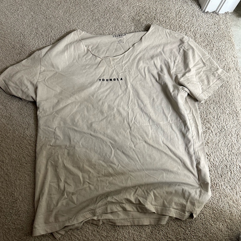 Young la raw neck tee.